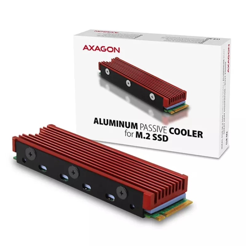 Axagon CRL-M2 Pasyvus aliuminio aušintuvas visiems M.2 SSD, 2280 dydis, 12 mm aukštis.
