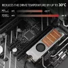 Axagon CLR-M2FAN varinis radiatorius su ventiliatoriumi, skirtas vienpusiams ir dvipusiams M.2 SSD diskams, 2280 dydžio, 13 mm aukščio.