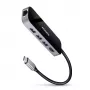 Axagon HMC-6GL USB 3.2 Gen 1 centrinė stotelė, 3x USB-A, HDMI 4k/30Hz, RJ-45, PD 100W, 20 cm USB-C laidas