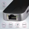 Axagon HMC-6GL USB 3.2 Gen 1 centrinė stotelė, 3x USB-A, HDMI 4k/30Hz, RJ-45, PD 100W, 20 cm USB-C laidas