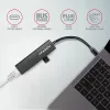 USB-C šakotuvas Axagon HMC-GL3A 3x USB-A Gbit-LAN juodas
