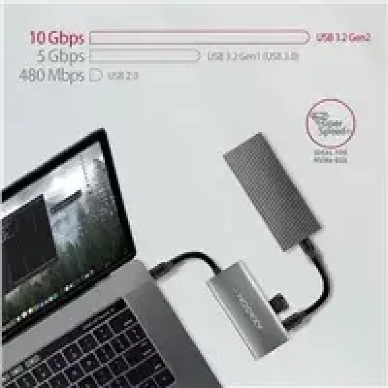 AXAGON HMC-4G2, USB-C 3.2 Gen 2 10 Gb/s šakotuvas, 2x USB-A + 2x USB-C prievadai, USB-C kabelis 13 cm