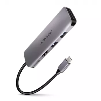 Axagon HMC-5 USB 3.2 Gen 1 hub, 2x USB-A, HDMI, SD/microSD, PD 100W, 20cm USB-C laidas