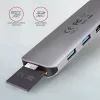 Axagon HMC-5 USB 3.2 Gen 1 hub, 2x USB-A, HDMI, SD/microSD, PD 100W, 20cm USB-C laidas