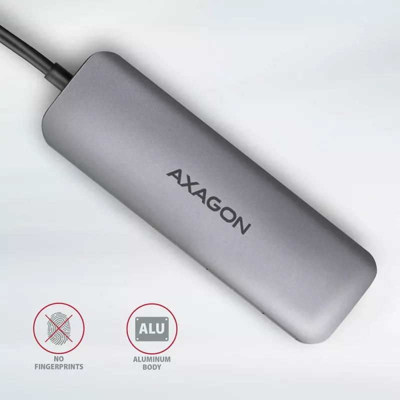 Axagon HMC-5 USB 3.2 Gen 1 hub, 2x USB-A, HDMI, SD/microSD, PD 100W, 20cm USB-C laidas