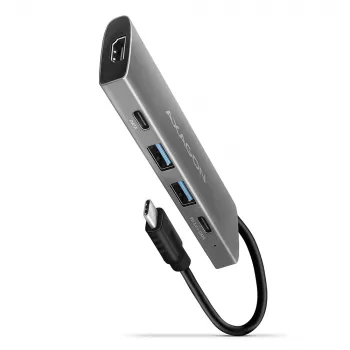 Axagon HMC-5G2 USB 10Gbps hub, 2x USB-A, 2x USB-C, HDMI 4k/60Hz, PD 100W, USB-C kabelis