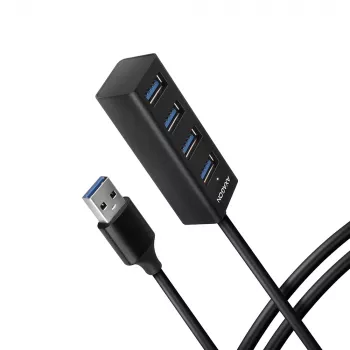 Axagon HUE-M1AL 4x USB 3.2 Gen 1 MINI centras, metalinis, 1,2 m USB-A laidas