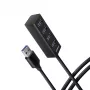 Axagon HUE-M1AL 4x USB 3.2 Gen 1 MINI centras, metalinis, 1,2 m USB-A laidas