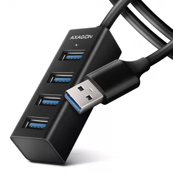 Axagon HUE-M1AL 4x USB 3.2 Gen 1 MINI centras, metalinis, 1,2 m USB-A laidas