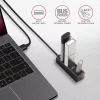 Axagon HUE-M1AL 4x USB 3.2 Gen 1 MINI centras, metalinis, 1,2 m USB-A laidas