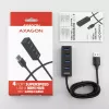 Axagon HUE-M1AL 4x USB 3.2 Gen 1 MINI centras, metalinis, 1,2 m USB-A laidas