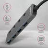 Axagon HUE-MSA SuperSpeed USB-A jungiklio šakotuvas 4x USB 3.0 aktyvus - 20 cm juodas USB 3.2 Gen 1 (3.1 Gen 1) Type-A 5000 Mbit/s pilkas