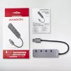 Axagon HUE-MSA SuperSpeed USB-A jungiklio šakotuvas 4x USB 3.0 aktyvus - 20 cm juodas USB 3.2 Gen 1 (3.1 Gen 1) Type-A 5000 Mbit/s pilkas