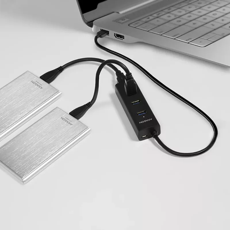 Axagon HUE-S2B 4x USB 3.0 ĮKROVIMO šakotuvas, maitinimas micro USB
