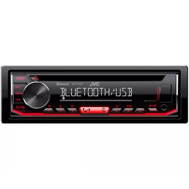 JVC KD-T702BT 1-DIN CD imtuvas, juodas, 1 DIN, 200 W, 50 W, CD, LCD