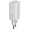 IBOX mobiliojo įrenginio įkroviklis ILUC65W, 65 W, 2x USB-C + 1x USB-A, baltas, 1,5 m kabelis