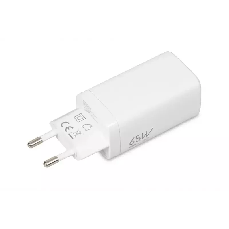 IBOX mobiliojo įrenginio įkroviklis ILUC65W, 65 W, 2x USB-C + 1x USB-A, baltas, 1,5 m kabelis
