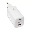 IBOX mobiliojo įrenginio įkroviklis ILUC65W, 65 W, 2x USB-C + 1x USB-A, baltas, 1,5 m kabelis