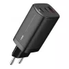 Kintamosios srovės mobiliesiems įrenginiams skirtas įkroviklis IBOX ILUC65B — 65 W, 3x USB (2x USB‑A Gen1, 1x USB‑C), juodas, 100–240 V
