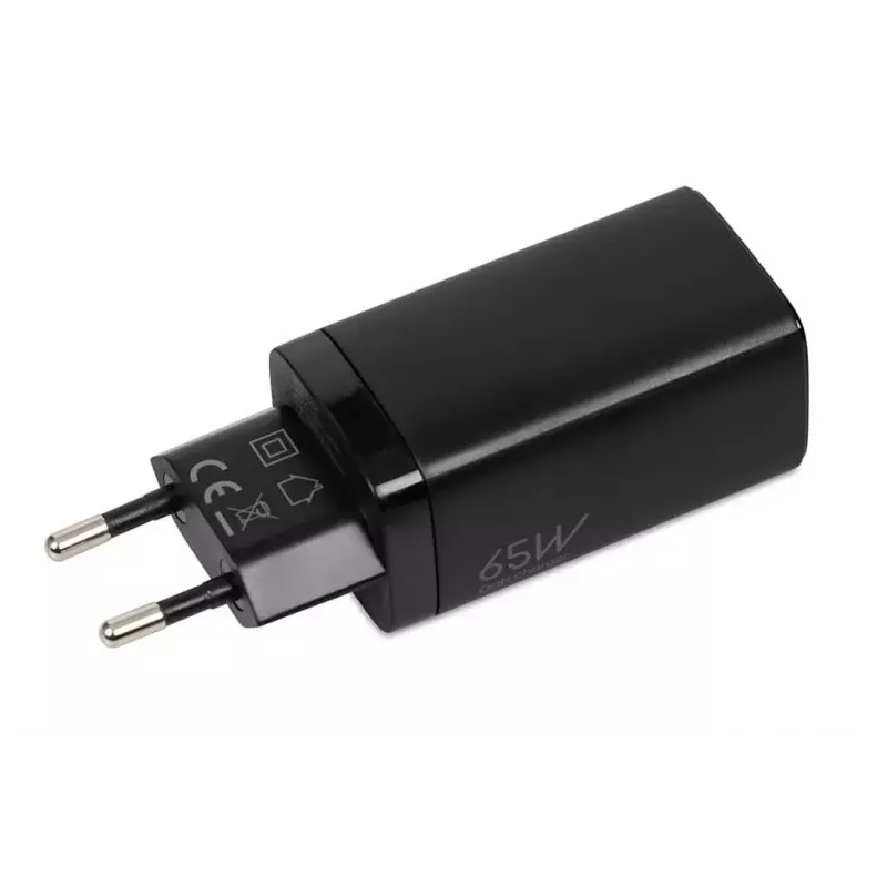 Kintamosios srovės mobiliesiems įrenginiams skirtas įkroviklis IBOX ILUC65B — 65 W, 3x USB (2x USB‑A Gen1, 1x USB‑C), juodas, 100–240 V
