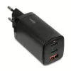 Kintamosios srovės mobiliesiems įrenginiams skirtas įkroviklis IBOX ILUC65B — 65 W, 3x USB (2x USB‑A Gen1, 1x USB‑C), juodas, 100–240 V