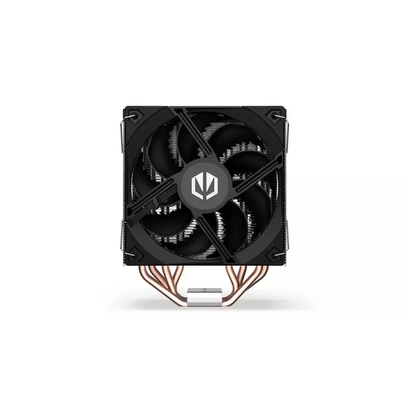 Aušintuvas ENDORFY Fera 5 Dual Fan — 2x 120 mm PWM ventiliatoriai, 4 šilumos vamzdeliai, TDP 220 W, suderinamas su LGA 2011 ir daugeliu lizdų, juodas