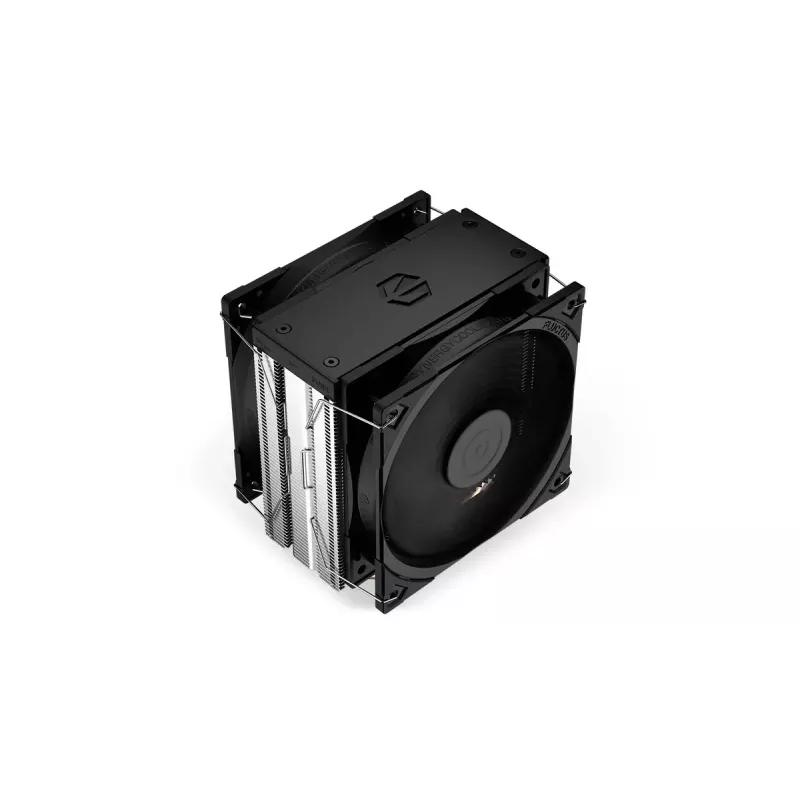 Aušintuvas ENDORFY Fera 5 Dual Fan — 2x 120 mm PWM ventiliatoriai, 4 šilumos vamzdeliai, TDP 220 W, suderinamas su LGA 2011 ir daugeliu lizdų, juodas