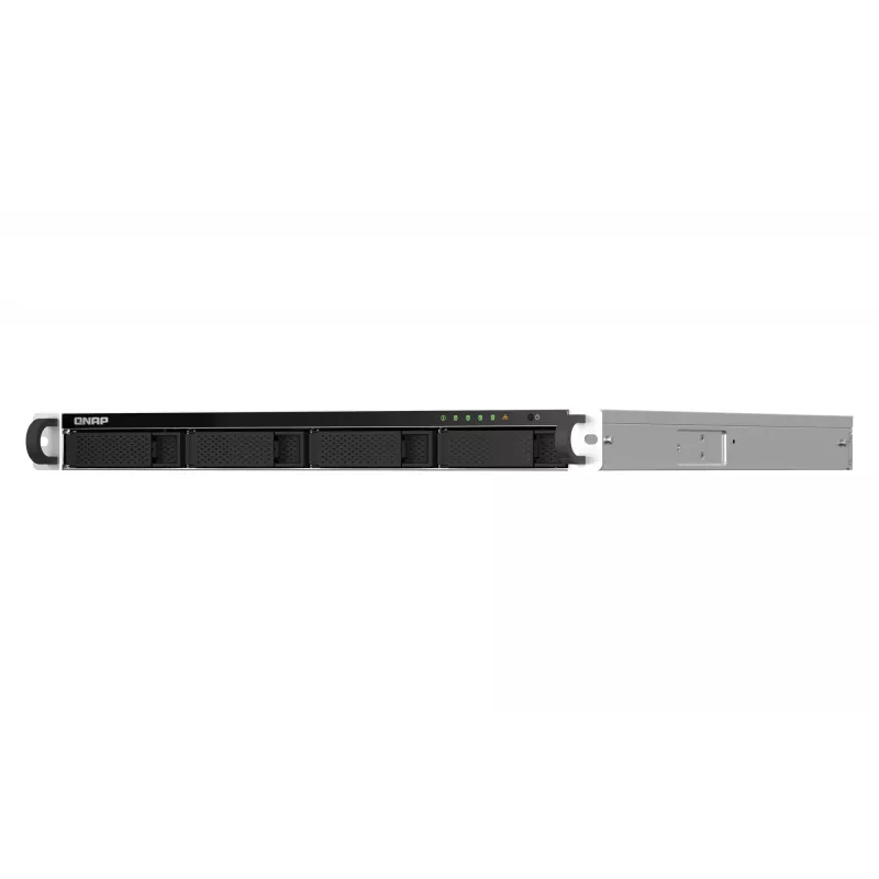 QNAP TS-464U-RP NAS stelažinis (1U) Intel® Celeron® N5095 8 GB DDR4 0 TB QNAP Turbo System aliuminis, juodas