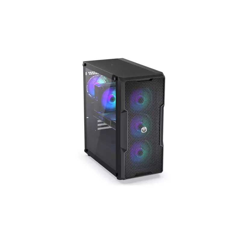 PC korpusas ENDORFY Regnum 400 ARGB Tower Black — ATX, grūdintas stiklas, ARGB, 3x120mm priekyje, 1x120mm gale, palaiko GPU 37 cm