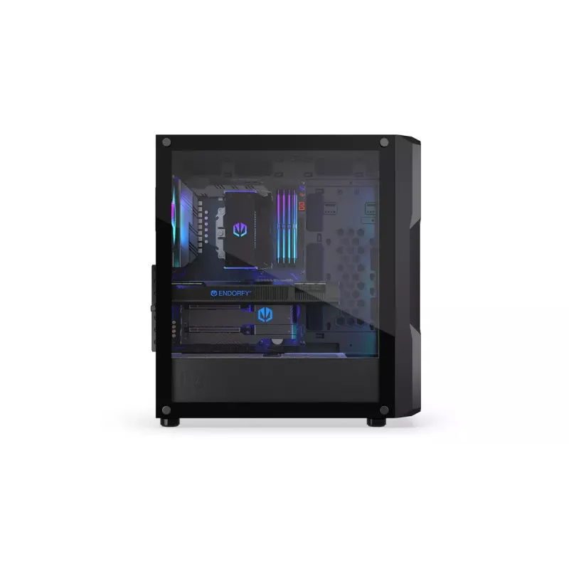 PC korpusas ENDORFY Regnum 400 ARGB Tower Black — ATX, grūdintas stiklas, ARGB, 3x120mm priekyje, 1x120mm gale, palaiko GPU 37 cm