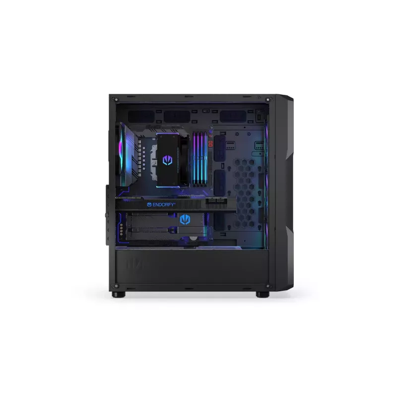 PC korpusas ENDORFY Regnum 400 ARGB Tower Black — ATX, grūdintas stiklas, ARGB, 3x120mm priekyje, 1x120mm gale, palaiko GPU 37 cm