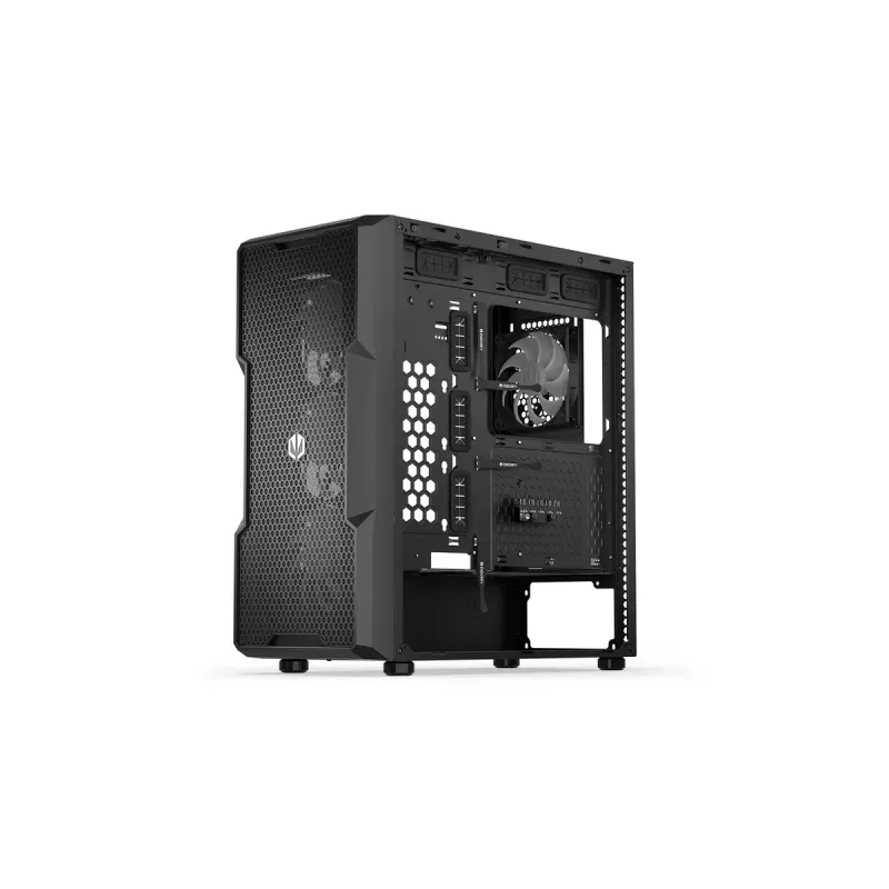 PC korpusas ENDORFY Regnum 400 ARGB Tower Black — ATX, grūdintas stiklas, ARGB, 3x120mm priekyje, 1x120mm gale, palaiko GPU 37 cm