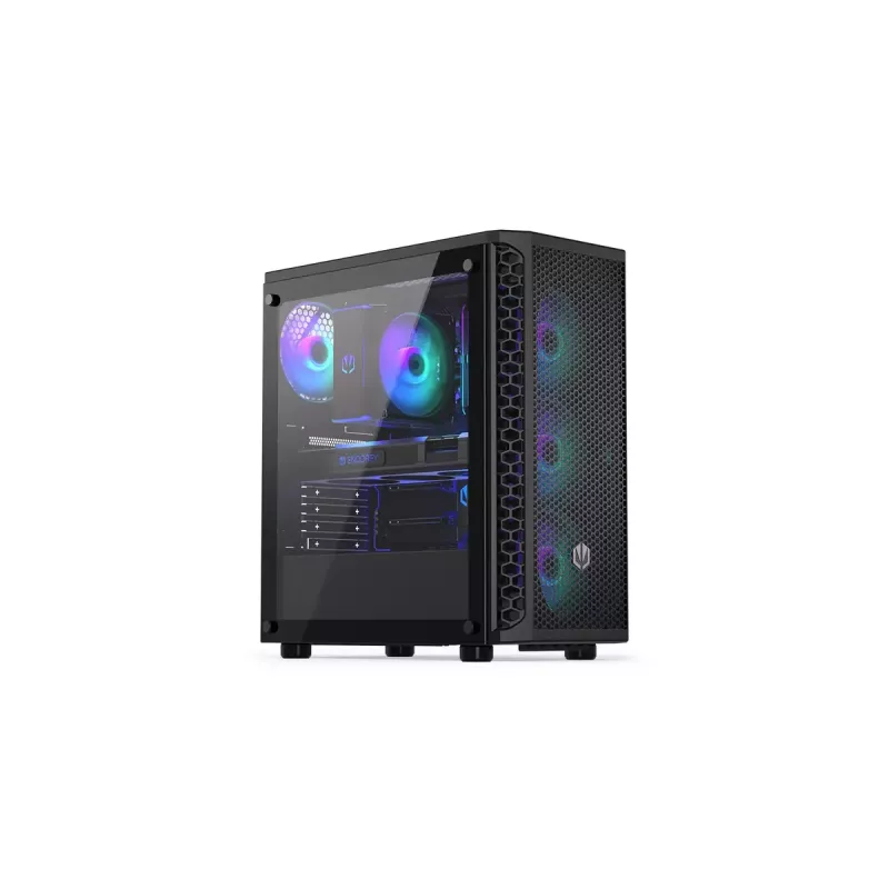 PC korpusas ENDORFY Signum 300 ARGB Tower Juoda — ATX, grūdintas stiklas,…