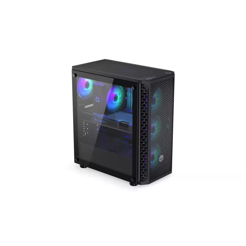 PC korpusas ENDORFY Signum 300 ARGB Tower Juoda — ATX, grūdintas stiklas,…