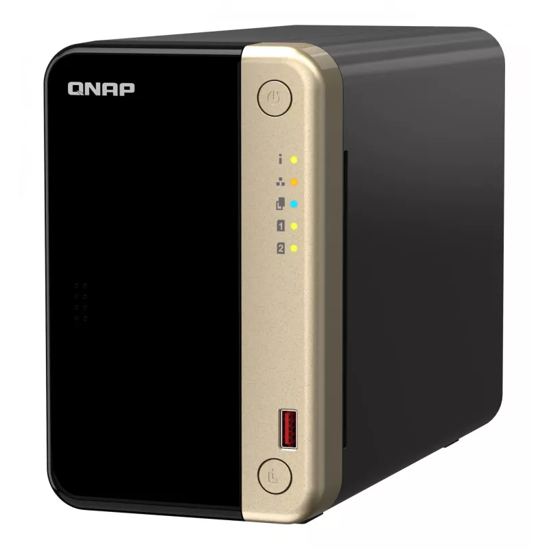 QNAP TS-264 NAS bokštinis Intel® Celeron® N5095 8 GB 0 TB QNAP QTS juoda, auksinė