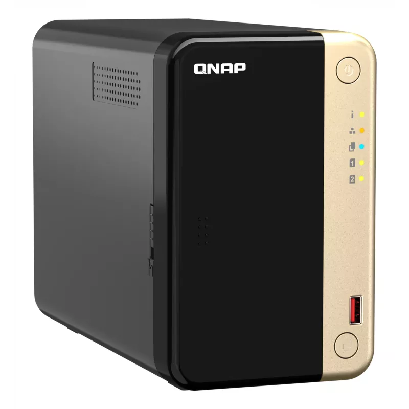 QNAP TS-264 NAS bokštinis Intel® Celeron® N5095 8 GB 0 TB QNAP QTS juoda, auksinė
