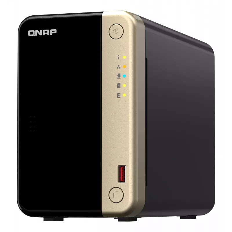 QNAP TS-264 NAS bokštinis Intel® Celeron® N5095 8 GB 0 TB QNAP QTS juoda, auksinė
