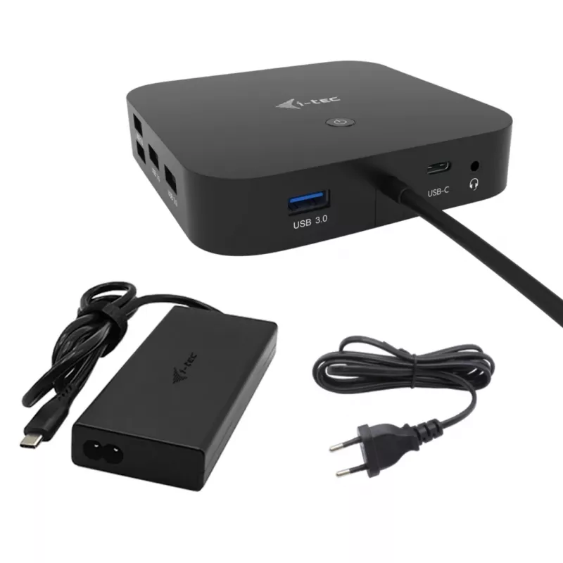i-tec USB-C HDMI Dual DP Docking Station su Power Delivery 100 W ir universaliu įkrovikliu 100 W