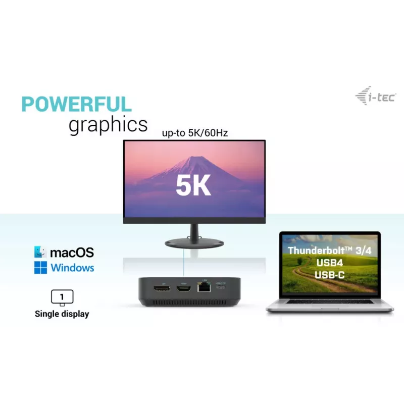 i-tec USB-C HDMI Dual DP Docking Station su Power Delivery 100 W ir universaliu įkrovikliu 100 W
