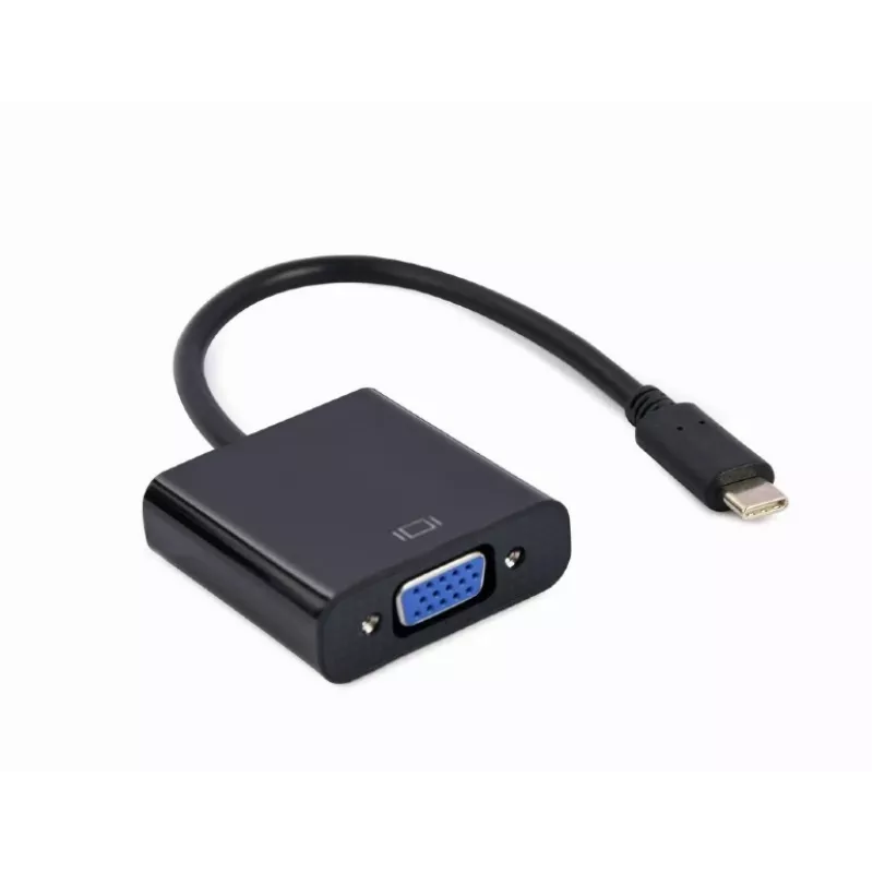 GEMBIRD USB Type-C į VGA ekrano adapteris, 15 cm, juodas