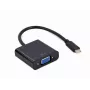 GEMBIRD USB Type-C į VGA ekrano adapteris, 15 cm, juodas