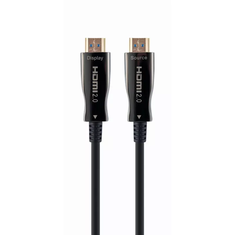 HDMI laidas Gembird CCBP‑HDMI‑AOC‑20M‑02 — 20 m šviesolaidinis HDMI Type A kištukas, HDMI 2.0, 4K@60Hz, HDR, 4:4:4