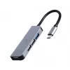 Gembird UHB-U3P1U2P3-01 USB-C šakotuvas, sidabrinis