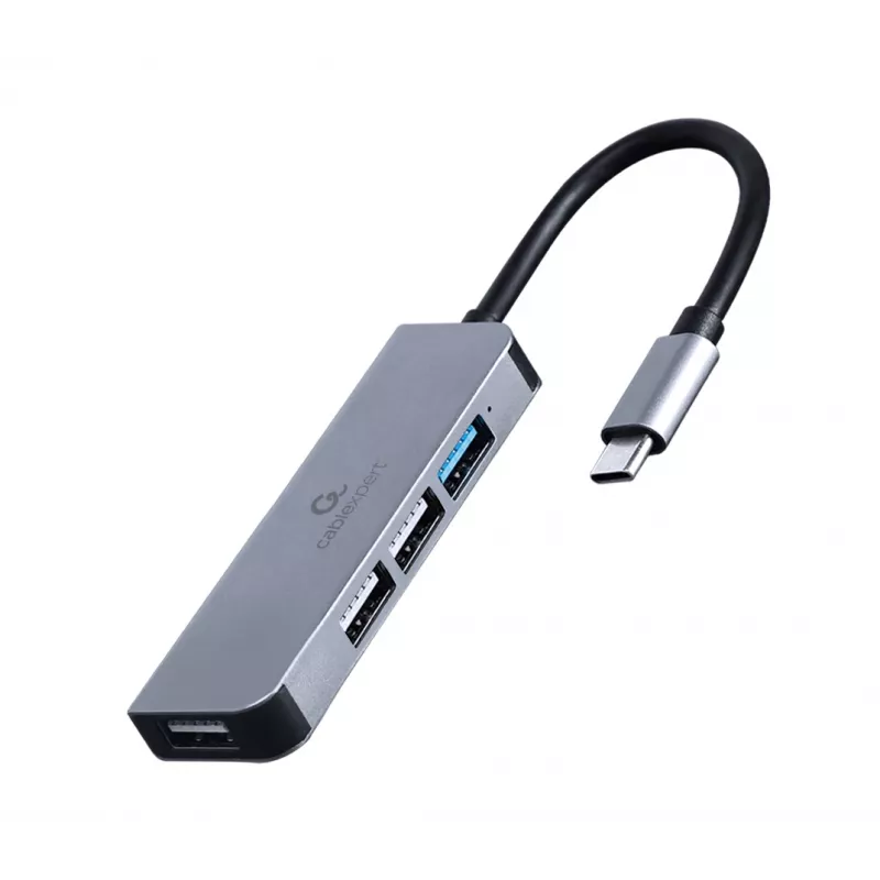 Gembird UHB-U3P1U2P3-01 USB-C šakotuvas, sidabrinis