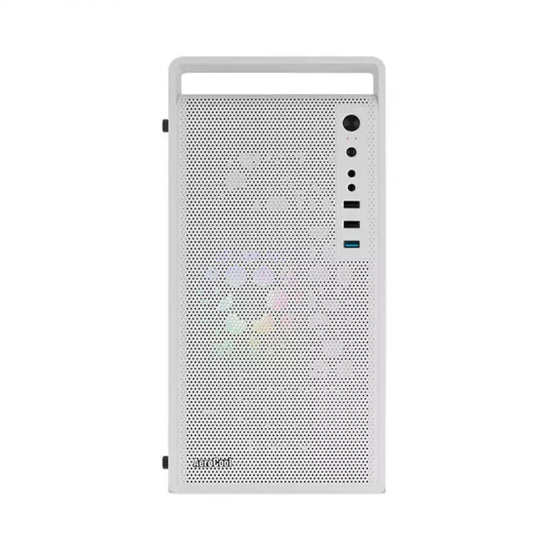 Kompiuterio korpusas AEROCOOL PGS CS-109-G-WT-v1 Mini Tower SPCC baltas — microATX, iki 26 cm GPU, FRGB, tinklinis priekis