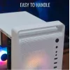 Kompiuterio korpusas AEROCOOL PGS CS-109-G-WT-v1 Mini Tower SPCC baltas — microATX, iki 26 cm GPU, FRGB, tinklinis priekis