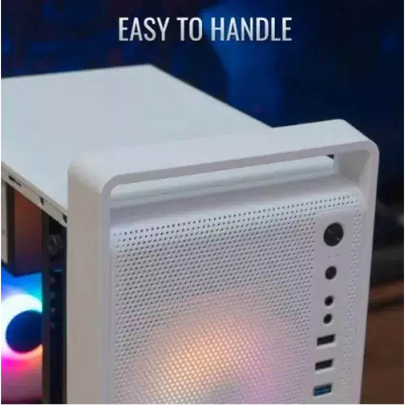 Kompiuterio korpusas AEROCOOL PGS CS-109-G-WT-v1 Mini Tower SPCC baltas — microATX, iki 26 cm GPU, FRGB, tinklinis priekis