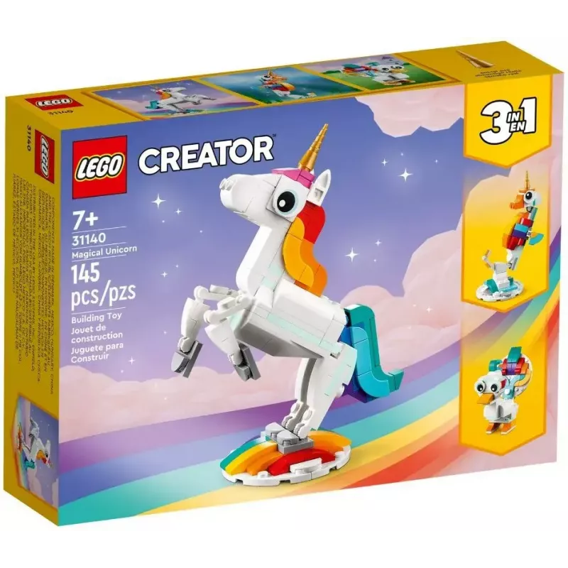 Konstravimo žaislas LEGO Creator 3in1 31140 Magiškas vienaragis, 145 detalės, 130 mm aukštis, amžius 7+