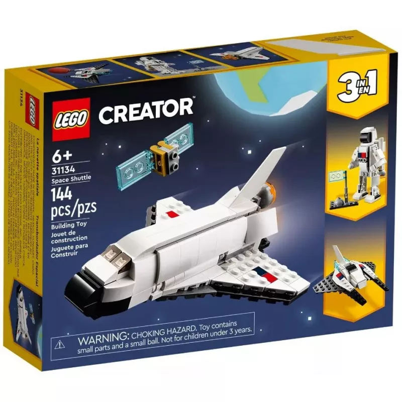 LEGO Creator 3-in-1 kosminio laivo kūrimo rinkinys 31134 — 144 dalys, skirtos 6 metų ir vyresniems, 160×120×60 mm