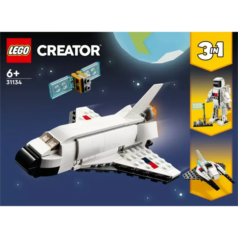 LEGO Creator 3-in-1 kosminio laivo kūrimo rinkinys 31134 — 144 dalys, skirtos 6 metų ir vyresniems, 160×120×60 mm